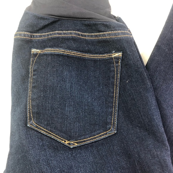 Gap Maternity Long & Lean Jeans 26 Women's Stretch Curvy Fit Flare Dark Wash - Picture 7 of 10